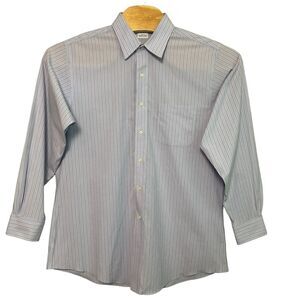 Brooks Brothers Size 16 1/2-34 Slim Striped Button Up NonIron Cotton Blend Shirt